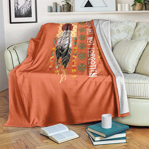 Orange Shirt Day Feather Flag Throw Blanket You Are Not Forgotten Indigenous Tribute TS02 Print Your Wear