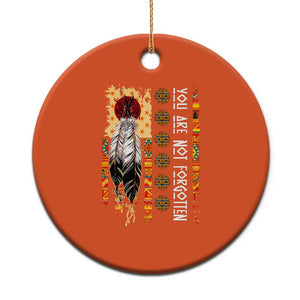 Orange Shirt Day Feather Flag Christmas Ceramic Ornament You Are Not Forgotten Indigenous Tribute TS02 Print Your Wear