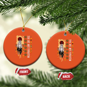 Orange Shirt Day Feather Flag Christmas Ceramic Ornament You Are Not Forgotten Indigenous Tribute TS02 Circle Orange Print Your Wear