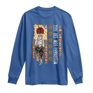 Orange Shirt Day Feather Flag Long Sleeve Shirt You Are Not Forgotten Indigenous Tribute TS02 Royal Blue Print Your Wear
