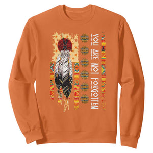 Orange Shirt Day Feather Flag Sweatshirt You Are Not Forgotten Indigenous Tribute TS02 Orange Print Your Wear