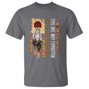 Orange Shirt Day Feather Flag T Shirt You Are Not Forgotten Indigenous Tribute TS02 Charcoal Print Your Wear