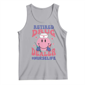 Funny Retired Drug Dealer Tank Top Retro Nurse Life Retirement Gift for Healthcare Workers TS02 Athletic Heather Print Your Wear