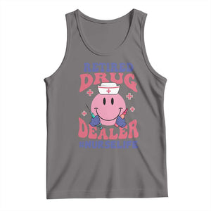 Funny Retired Drug Dealer Tank Top Retro Nurse Life Retirement Gift for Healthcare Workers TS02 Deep Heather Print Your Wear