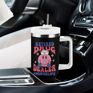 Funny Retired Drug Dealer Tumbler With Handle Retro Nurse Life Retirement Gift for Healthcare Workers TS02 Print Your Wear