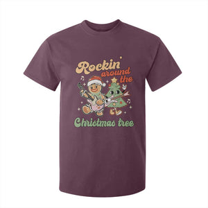 Groovy Christmas T Shirt For Kid Rockin' Around The Xmas Tree Groovy Gingerbread Man TS02 Maroon Print Your Wear