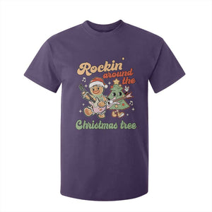 Groovy Christmas T Shirt For Kid Rockin' Around The Xmas Tree Groovy Gingerbread Man TS02 Purple Print Your Wear