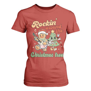 Groovy Christmas T Shirt For Women Rockin' Around The Xmas Tree Groovy Gingerbread Man TS02 Red Print Your Wear