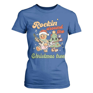 Groovy Christmas T Shirt For Women Rockin' Around The Xmas Tree Groovy Gingerbread Man TS02 Royal Blue Print Your Wear