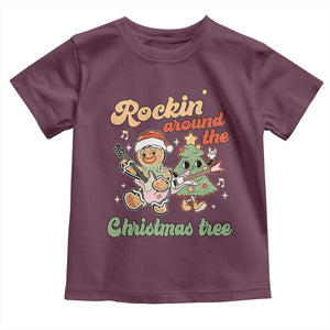 Groovy Christmas Toddler T Shirt Rockin' Around The Xmas Tree Groovy Gingerbread Man TS02 Maroon Print Your Wear