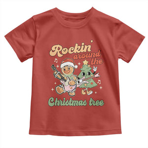 Groovy Christmas Toddler T Shirt Rockin' Around The Xmas Tree Groovy Gingerbread Man TS02 Red Print Your Wear