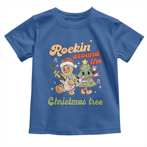 Groovy Christmas Toddler T Shirt Rockin' Around The Xmas Tree Groovy Gingerbread Man TS02 Royal Blue Print Your Wear