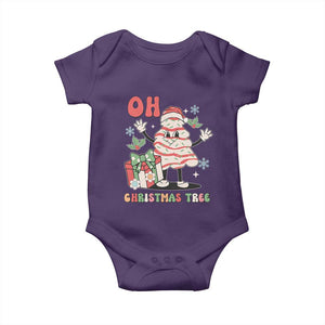 Oh Christmas Tree Retro Groovy Baby Onesie TS02 Purple Print Your Wear