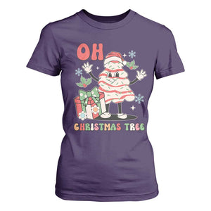 Oh Christmas Tree Retro Groovy T Shirt For Women TS02 Purple Print Your Wear