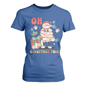 Oh Christmas Tree Retro Groovy T Shirt For Women TS02 Royal Blue Print Your Wear