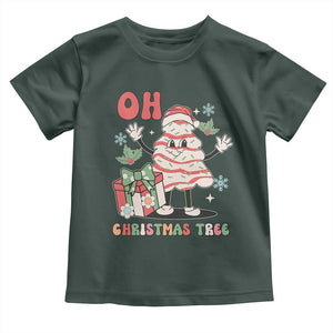 Oh Christmas Tree Retro Groovy Toddler T Shirt TS02 Dark Forest Green Print Your Wear