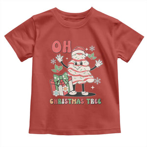 Oh Christmas Tree Retro Groovy Toddler T Shirt TS02 Red Print Your Wear