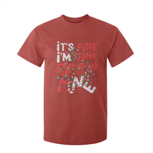 Funny Christmas T Shirt For Kid It's Fine I'm Fine Everthing Is Fine Xmas Lights TS02 Red Print Your Wear