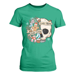 Skull Christmas T Shirt For Women Sorta Scary Sorta Merry TS02 Irish Green Print Your Wear