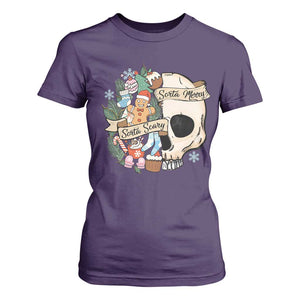 Skull Christmas T Shirt For Women Sorta Scary Sorta Merry TS02 Purple Print Your Wear