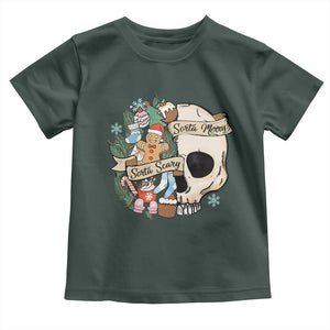 Skull Christmas Toddler T Shirt Sorta Scary Sorta Merry TS02 Dark Forest Green Print Your Wear