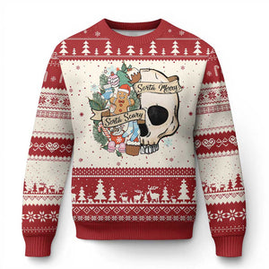Skull Christmas Ugly Christmas Sweater Sorta Scary Sorta Merry TS02 Red Print Your Wear