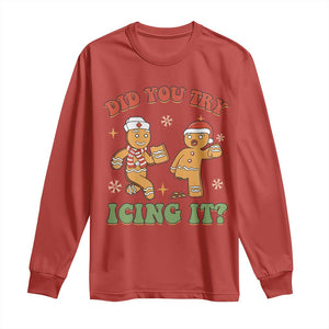 Nurse Christmas Long Sleeve Shirt Did You Try Icing It Funny Saying TS02 Red Print Your Wear