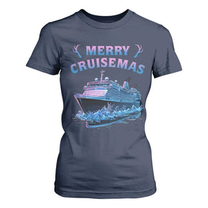 Christmas Cruise T Shirt For Women Merry Cruisemas Xmas Family Trip Reunion TS02 Navy Print Your Wear