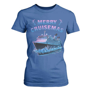 Christmas Cruise T Shirt For Women Merry Cruisemas Xmas Family Trip Reunion TS02 Royal Blue Print Your Wear