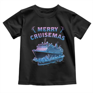 Christmas Cruise Toddler T Shirt Merry Cruisemas Xmas Family Trip Reunion TS02 Black Print Your Wear