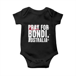Pray for Bondi Australia Baby Onesie Memorial Unity and Support Tribute TS02 Black Print Your Wear