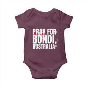 Pray for Bondi Australia Baby Onesie Memorial Unity and Support Tribute TS02 Maroon Print Your Wear