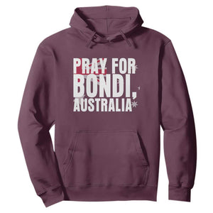 Pray for Bondi Australia Hoodie Memorial Unity and Support Tribute TS02 Maroon Print Your Wear