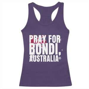Pray for Bondi Australia Racerback Tank Top Memorial Unity and Support Tribute TS02 Purple Print Your Wear