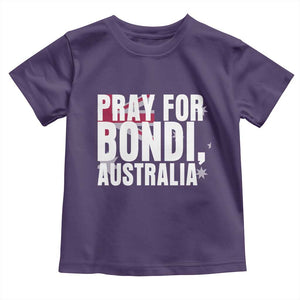 Pray for Bondi Australia Toddler T Shirt Memorial Unity and Support Tribute TS02 Purple Print Your Wear