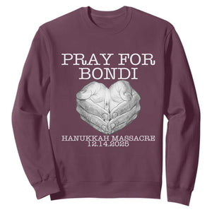 Pray for Bondi Australia Sweatshirt Hanukkah Memorial December 14 Tribute Support TS02 Maroon Print Your Wear