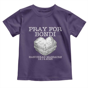 Pray for Bondi Australia Toddler T Shirt Hanukkah Memorial December 14 Tribute Support TS02 Purple Print Your Wear