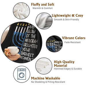 Jewish Faith and Pray Throw Blanket May The Glow Of The Menorah Brighten Your Darkest Moments TS02 Print Your Wear