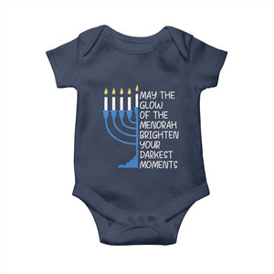 Jewish Faith and Pray Baby Onesie May The Glow Of The Menorah Brighten Your Darkest Moments TS02 Navy Print Your Wear