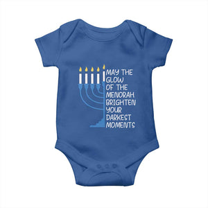 Jewish Faith and Pray Baby Onesie May The Glow Of The Menorah Brighten Your Darkest Moments TS02 Royal Blue Print Your Wear