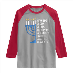 Jewish Faith and Pray Raglan Shirt May The Glow Of The Menorah Brighten Your Darkest Moments TS02 Sport Gray Red Print Your Wear