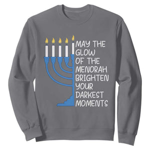 Jewish Faith and Pray Sweatshirt May The Glow Of The Menorah Brighten Your Darkest Moments TS02 Charcoal Print Your Wear
