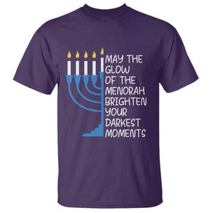 Jewish Faith and Pray T Shirt May The Glow Of The Menorah Brighten Your Darkest Moments TS02 Purple Print Your Wear
