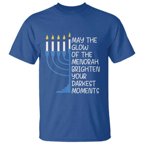 Jewish Faith and Pray T Shirt May The Glow Of The Menorah Brighten Your Darkest Moments TS02 Royal Blue Print Your Wear