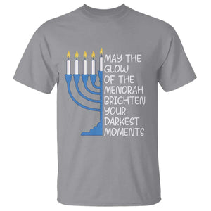 Jewish Faith and Pray T Shirt May The Glow Of The Menorah Brighten Your Darkest Moments TS02 Sport Gray Print Your Wear