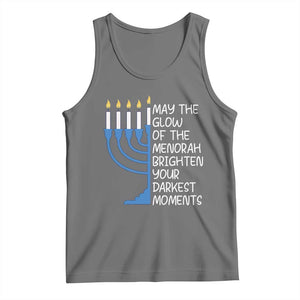 Jewish Faith and Pray Tank Top May The Glow Of The Menorah Brighten Your Darkest Moments TS02 Black Heather Print Your Wear