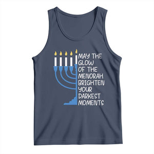 Jewish Faith and Pray Tank Top May The Glow Of The Menorah Brighten Your Darkest Moments TS02 Navy Print Your Wear