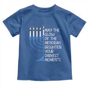 Jewish Faith and Pray Toddler T Shirt May The Glow Of The Menorah Brighten Your Darkest Moments TS02 Royal Blue Print Your Wear