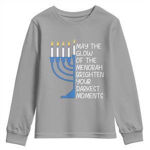 Jewish Faith and Pray Youth Sweatshirt May The Glow Of The Menorah Brighten Your Darkest Moments TS02 Sport Gray Print Your Wear