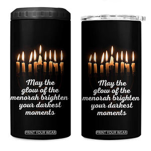 Jewish Faith and Pray Lights 4 in 1 Can Cooler Tumbler May The Glow Of The Menorah Brighten Your Darkest Moments TS02 One Size: 16 oz Black Print Your Wear
